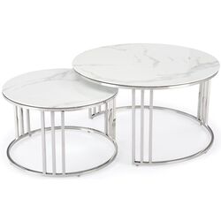 Set masute pentru reviste Halmar Mercury (White Marble/Silver) Thumb