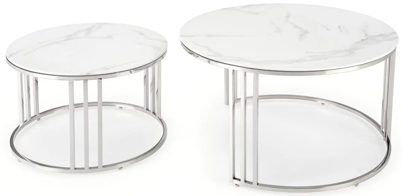 Set masute pentru reviste Halmar Mercury (White Marble/Silver)