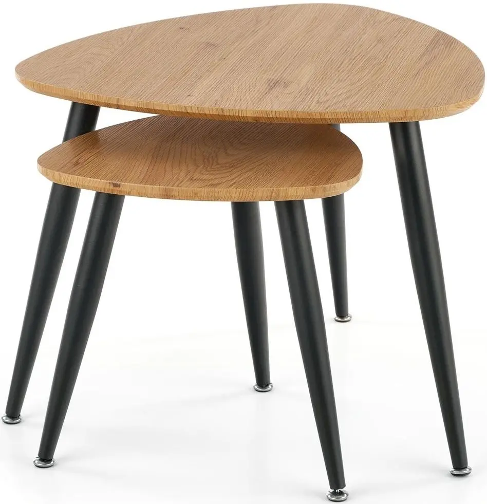 Набор журнальных столиков Halmar Nicea 2 (Golden Oak/Black)