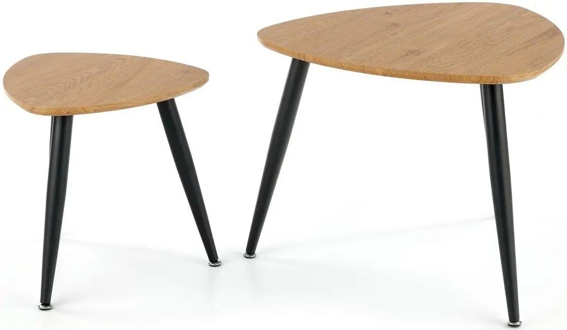 Набор журнальных столиков Halmar Nicea 2 (Golden Oak/Black)