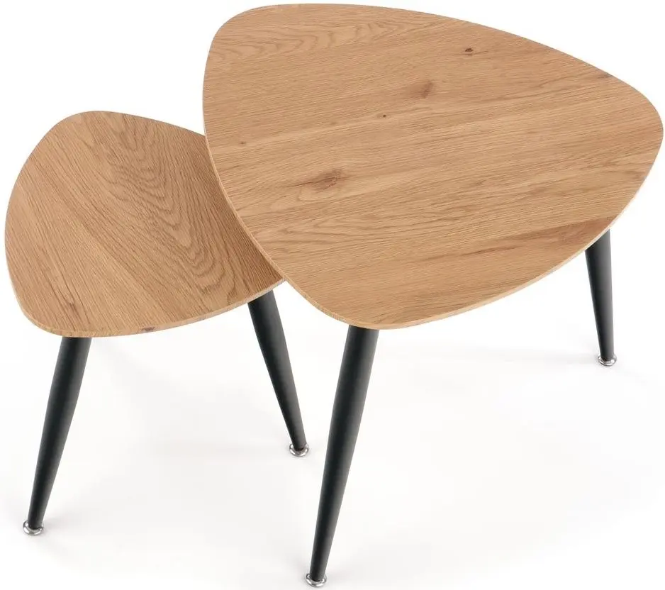 Набор журнальных столиков Halmar Nicea 2 (Golden Oak/Black)