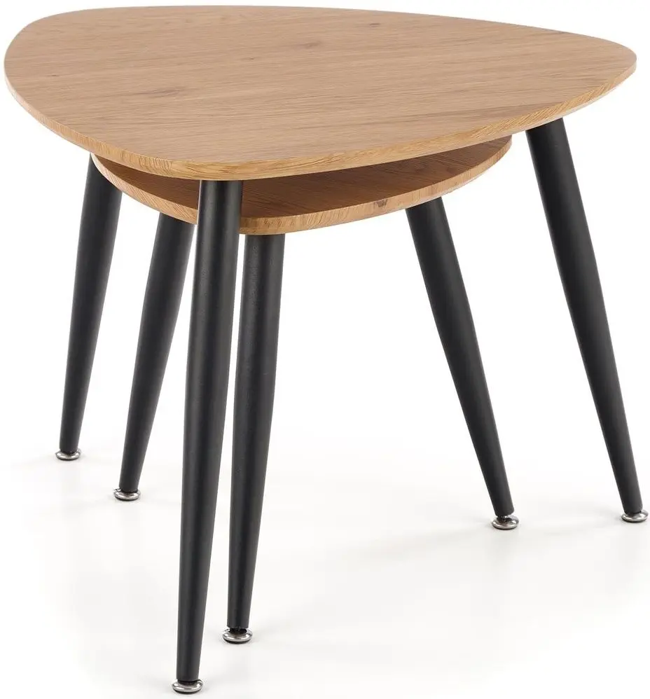 Набор журнальных столиков Halmar Nicea 2 (Golden Oak/Black)