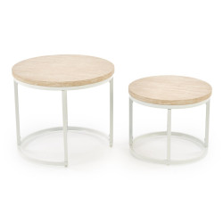 Set mese pentru reviste Halmar Oreo 2pcs (Travertine/White) Thumb