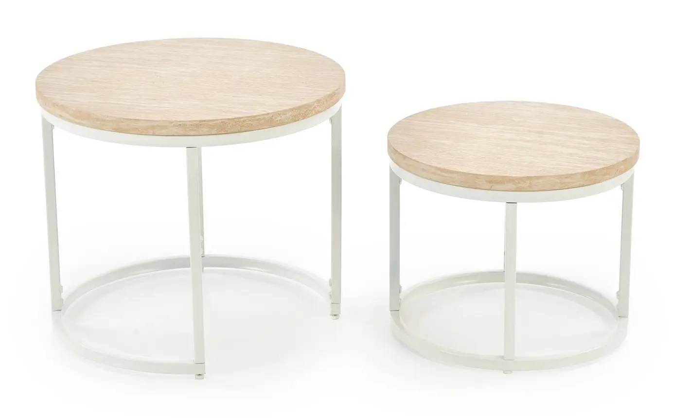 Set mese pentru reviste Halmar Oreo 2pcs (Travertine/White)