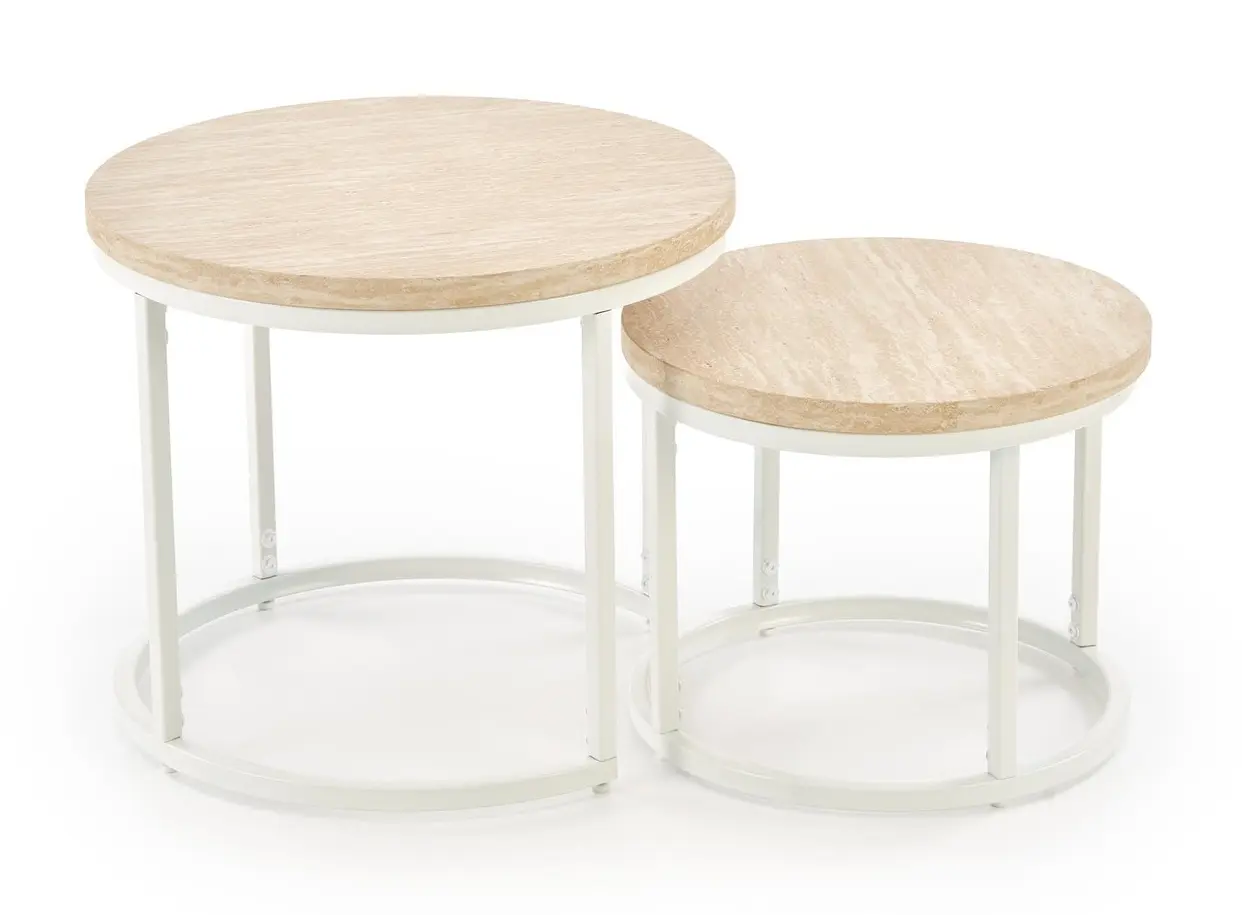 Set mese pentru reviste Halmar Oreo 2pcs (Travertine/White)