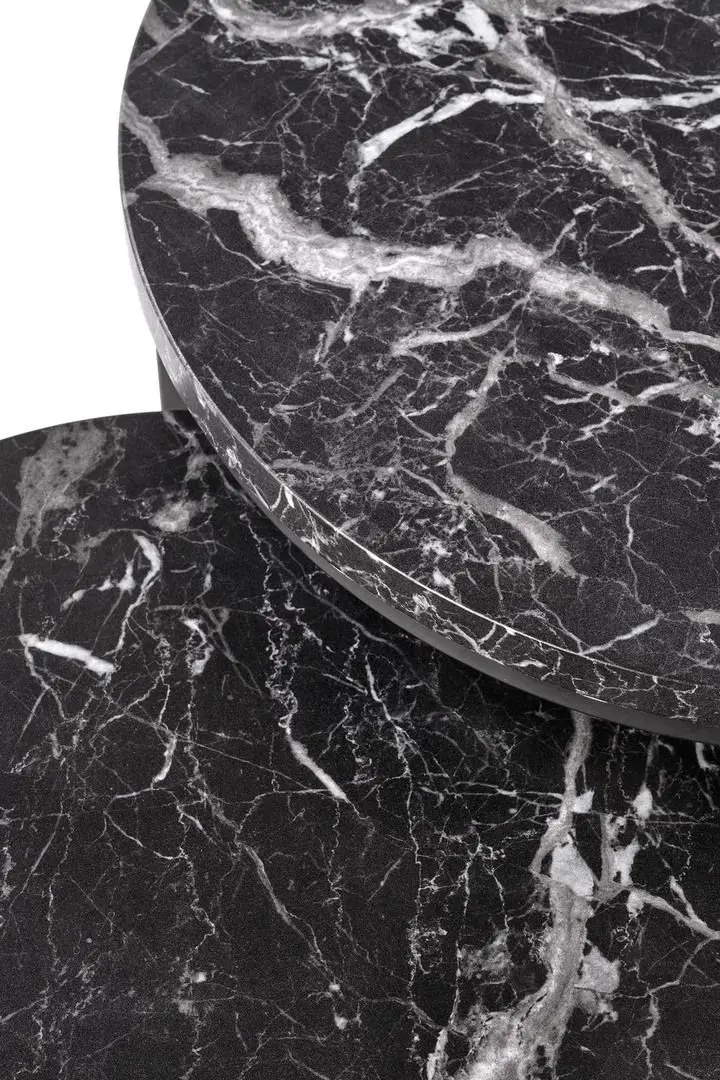 Set masute pentru reviste Halmar Oreo (Black Marble/Black)