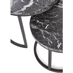 Set masute pentru reviste Halmar Oreo (Black Marble/Black) Thumb