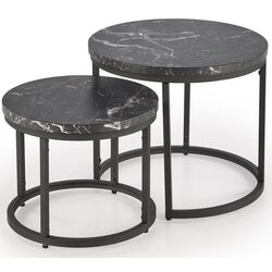Set masute pentru reviste Halmar Oreo (Black Marble/Black) Thumb