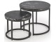 Set masute pentru reviste Halmar Oreo (Black Marble/Black)