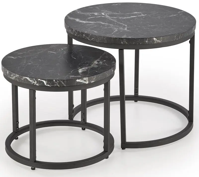Set masute pentru reviste Halmar Oreo (Black Marble/Black)