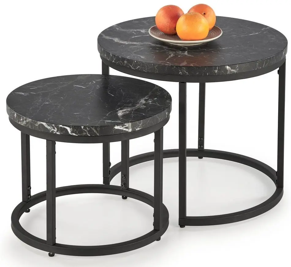 Set masute pentru reviste Halmar Oreo (Black Marble/Black)