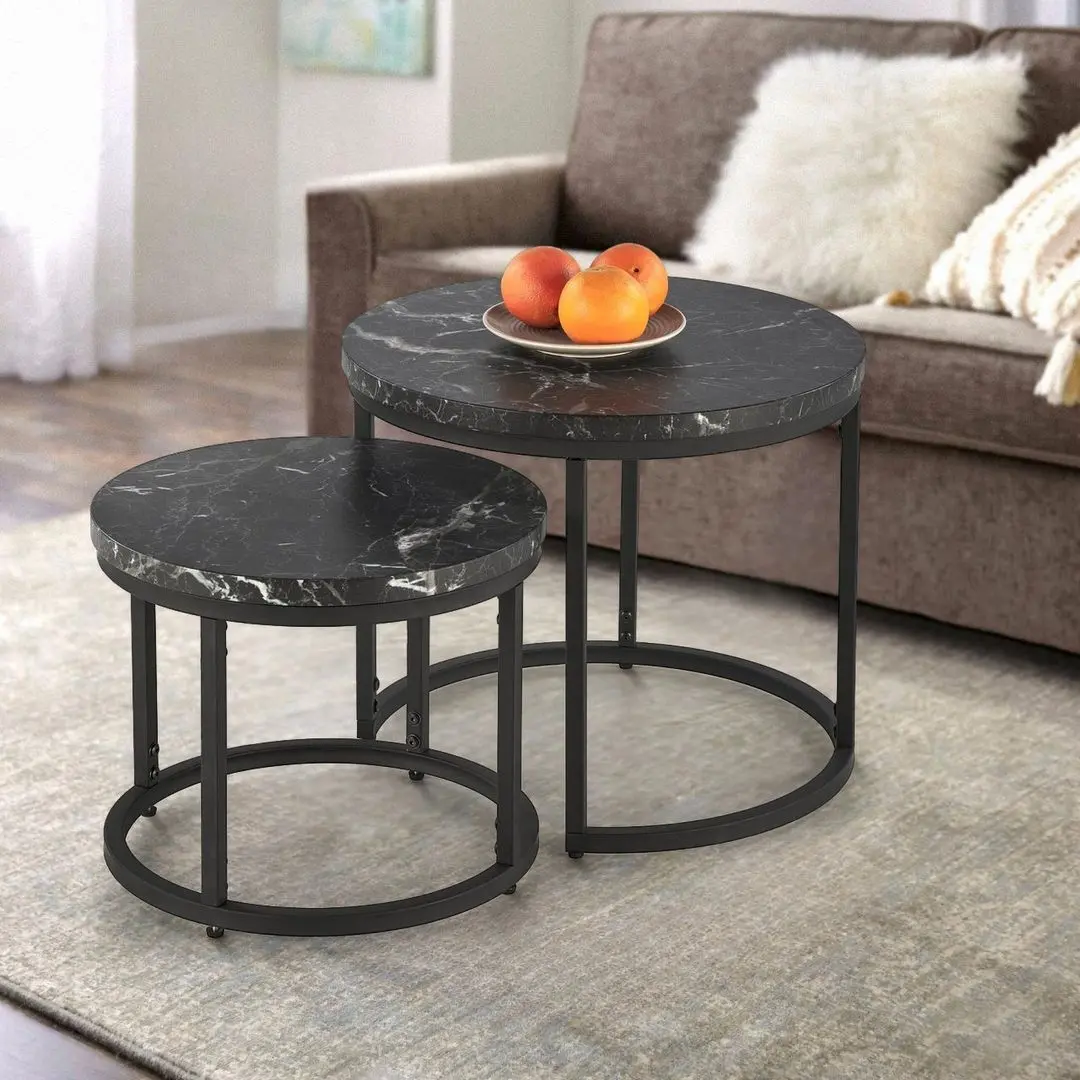 Set masute pentru reviste Halmar Oreo (Black Marble/Black)