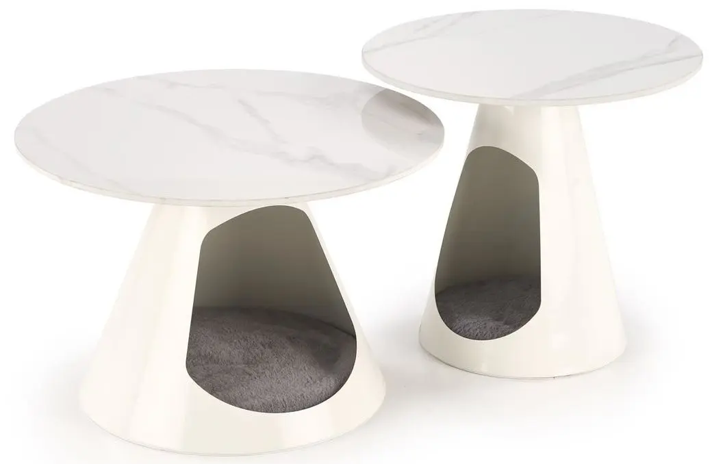 Set masute pentru reviste Halmar Osario (White Marble/White)