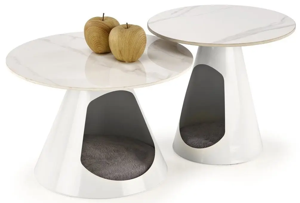 Set masute pentru reviste Halmar Osario (White Marble/White)