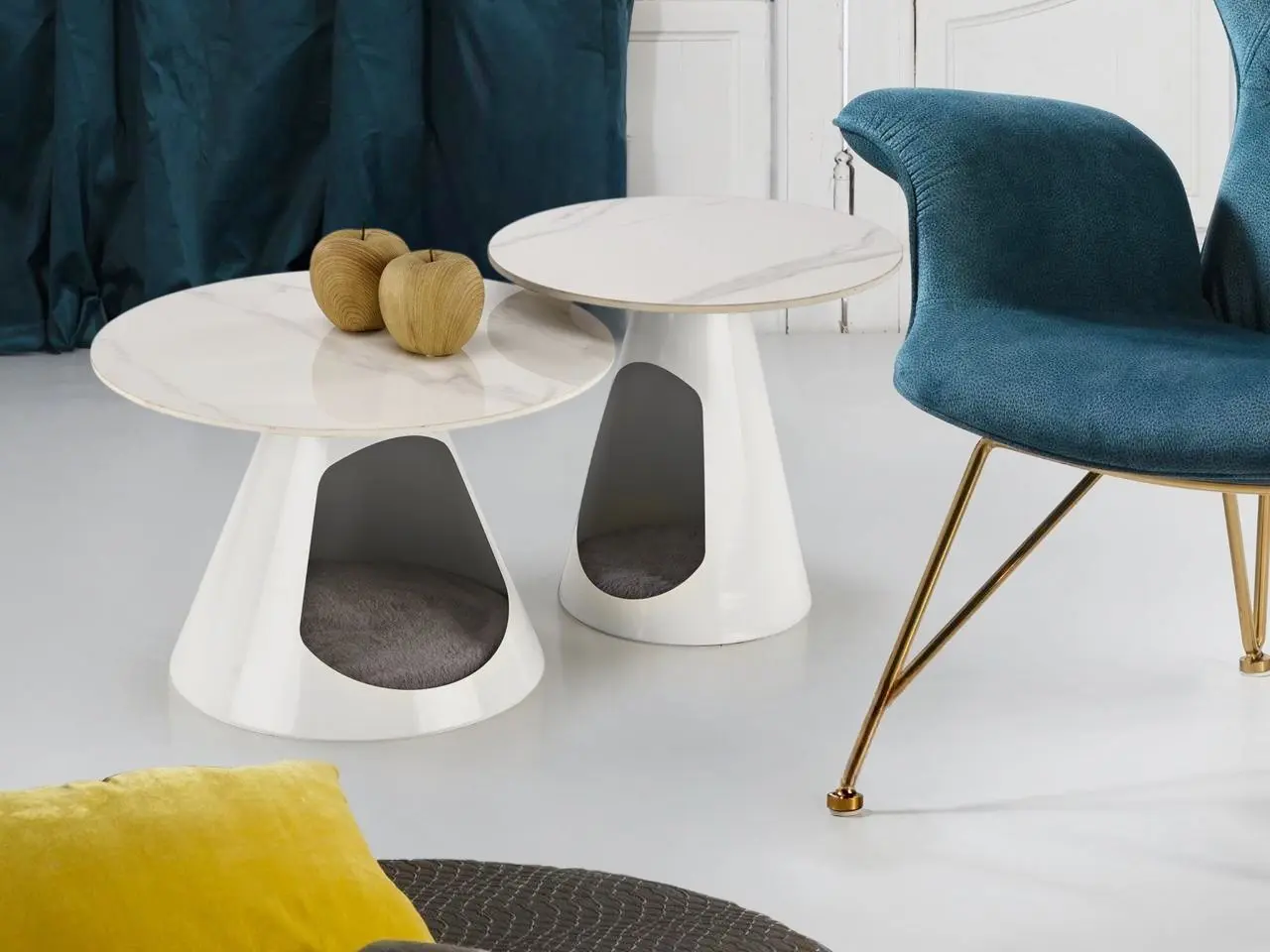 Set masute pentru reviste Halmar Osario (White Marble/White)