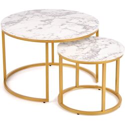 Set mese pentru reviste Halmar Paola 2 (Marble/Gold) Thumb