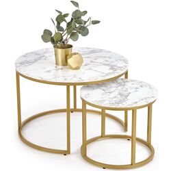 Set mese pentru reviste Halmar Paola 2 (Marble/Gold) Thumb