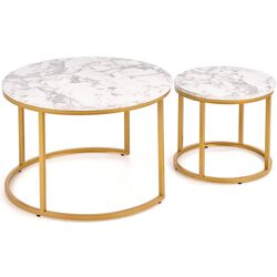 Set mese pentru reviste Halmar Paola 2 (Marble/Gold) Thumb