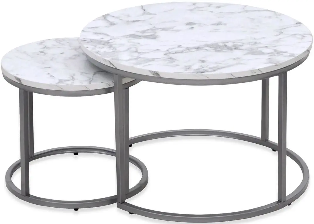 Set mese pentru reviste Halmar Paola 2 (Marble/Silver)