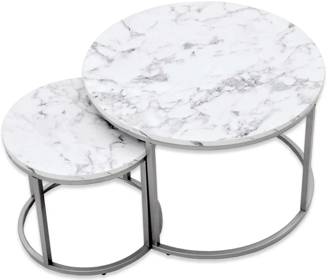 Set mese pentru reviste Halmar Paola 2 (Marble/Silver)