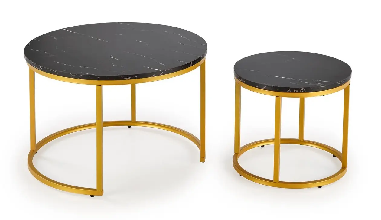 Set masute pentru reviste Halmar Paola (Black Marble/Gold)