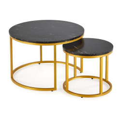Set masute pentru reviste Halmar Paola (Black Marble/Gold) Thumb