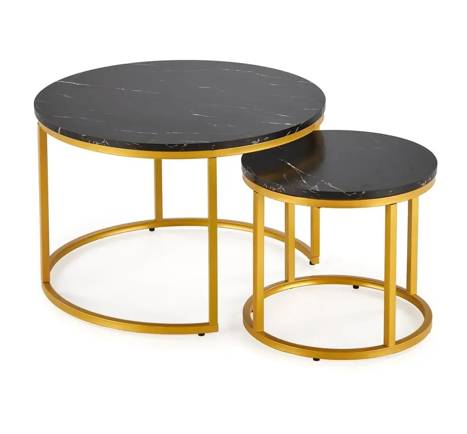Set masute pentru reviste Halmar Paola (Black Marble/Gold)