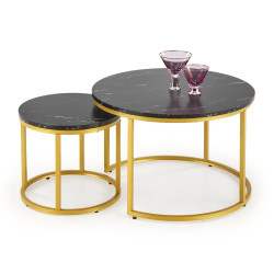 Набор журнальных столиков Halmar Paola (Black Marble/Gold)