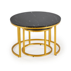 Set masute pentru reviste Halmar Paola (Black Marble/Gold) Thumb