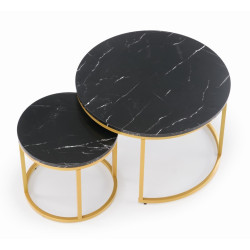 Set masute pentru reviste Halmar Paola (Black Marble/Gold) Thumb