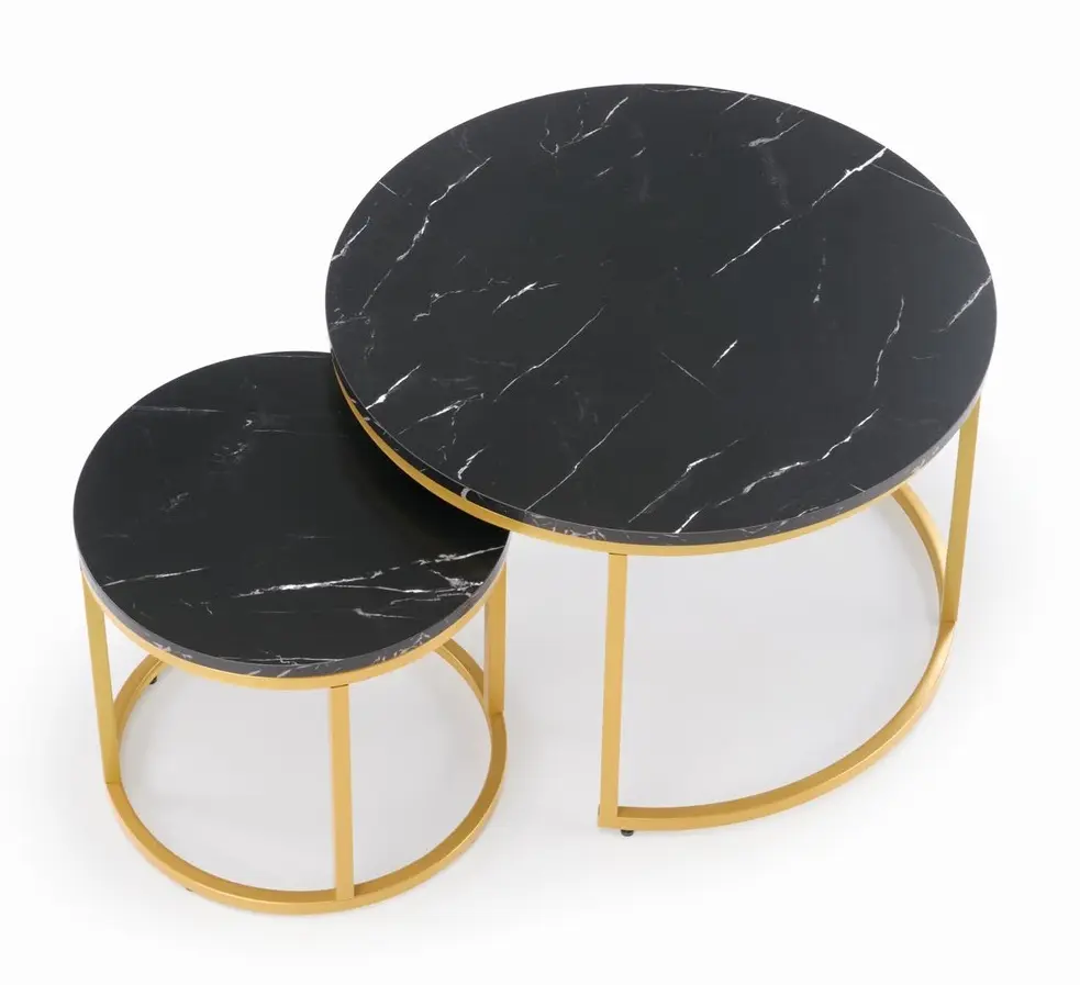 Set masute pentru reviste Halmar Paola (Black Marble/Gold)