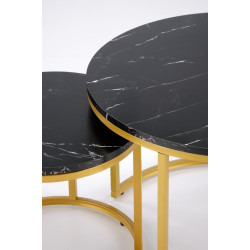 Set masute pentru reviste Halmar Paola (Black Marble/Gold) Thumb
