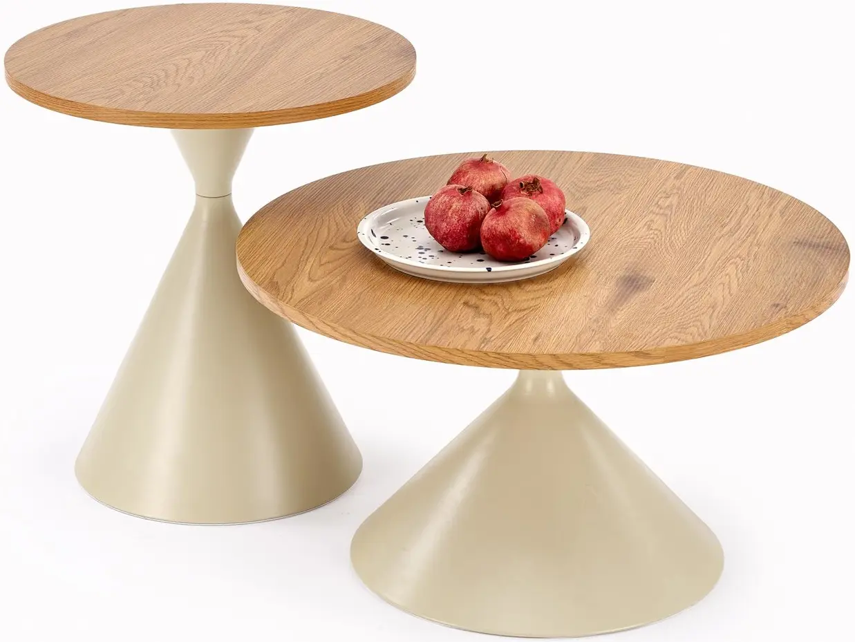 Set masute pentru reviste Halmar Pilar (Natural Oak/Cashmere) - 2