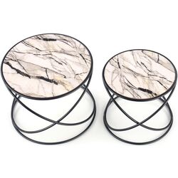 Set mese pentru reviste Halmar Susanna (White Marble/Black) Thumb