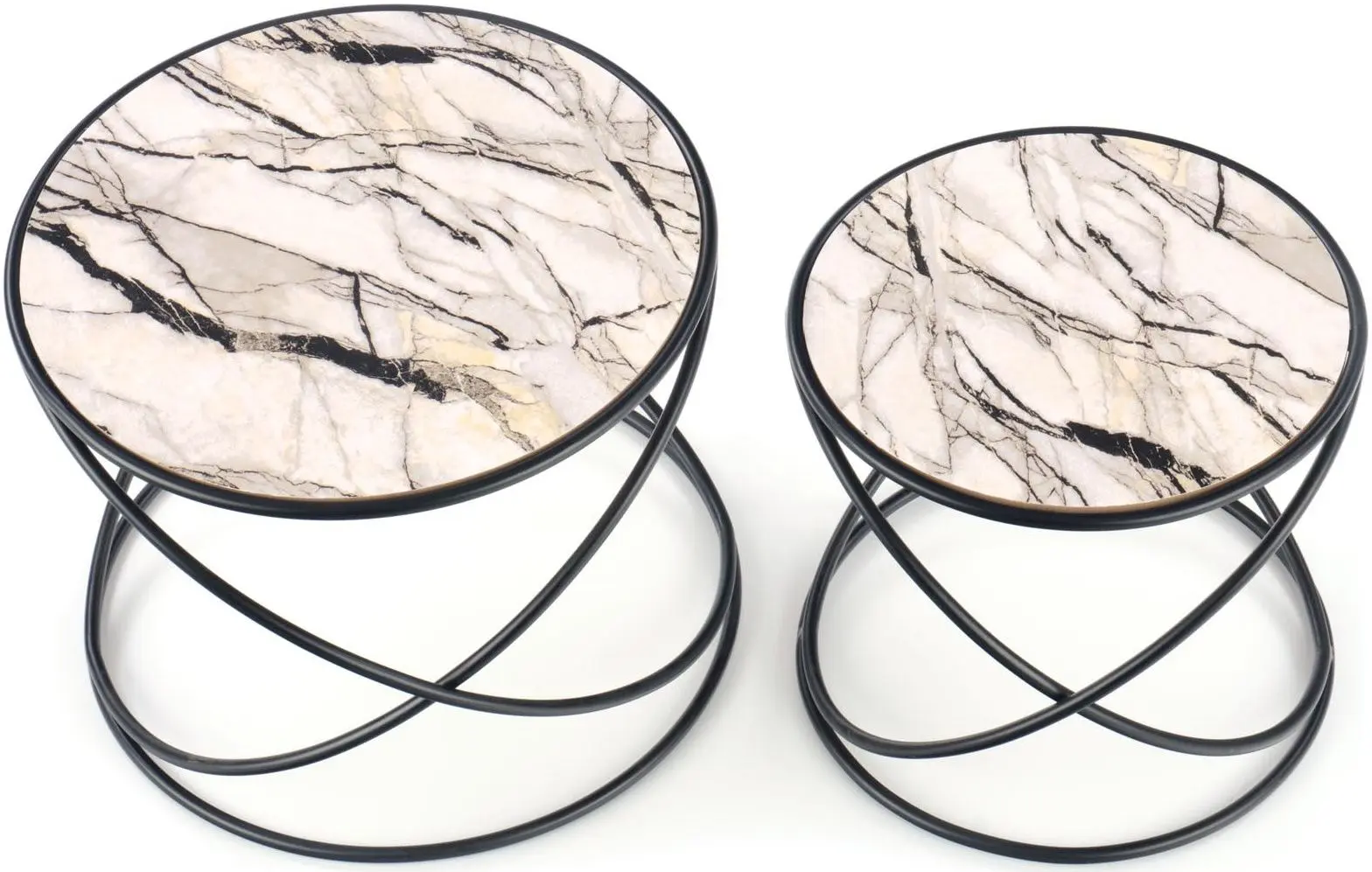 Set mese pentru reviste Halmar Susanna (White Marble/Black) - 2