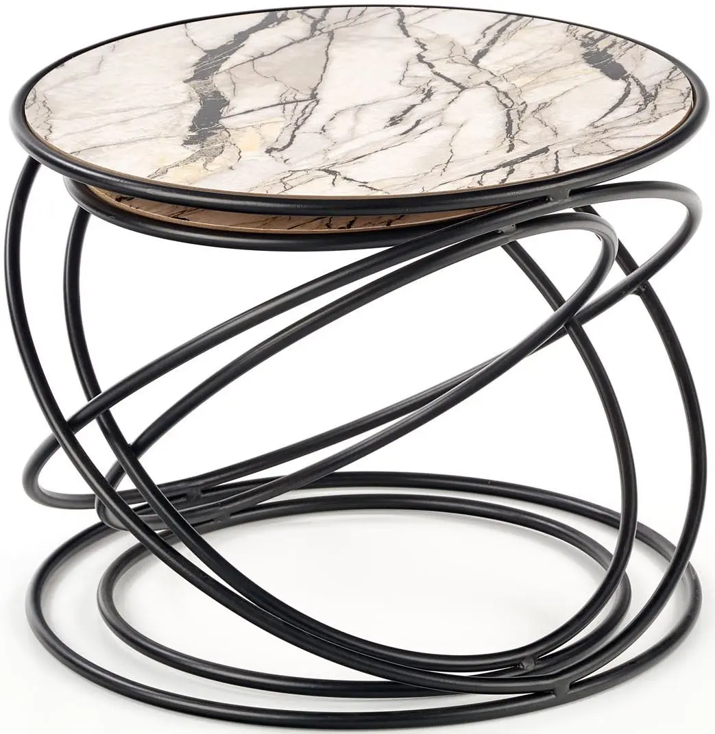 Set mese pentru reviste Halmar Susanna (White Marble/Black) - 3