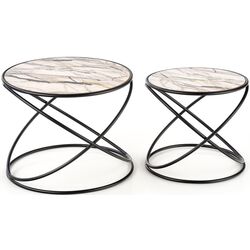 Set mese pentru reviste Halmar Susanna (White Marble/Black)
