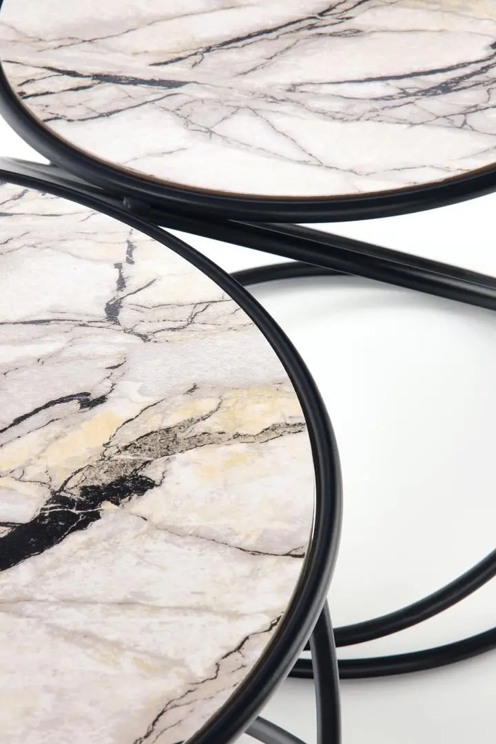 Set mese pentru reviste Halmar Susanna (White Marble/Black) - 5
