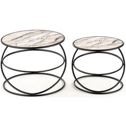 Set mese pentru reviste Halmar Susanna (White Marble/Black) Thumb