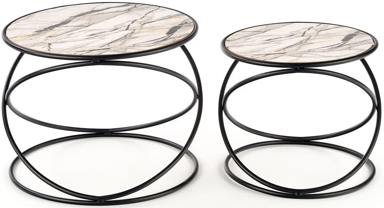 Set mese pentru reviste Halmar Susanna (White Marble/Black) - 6