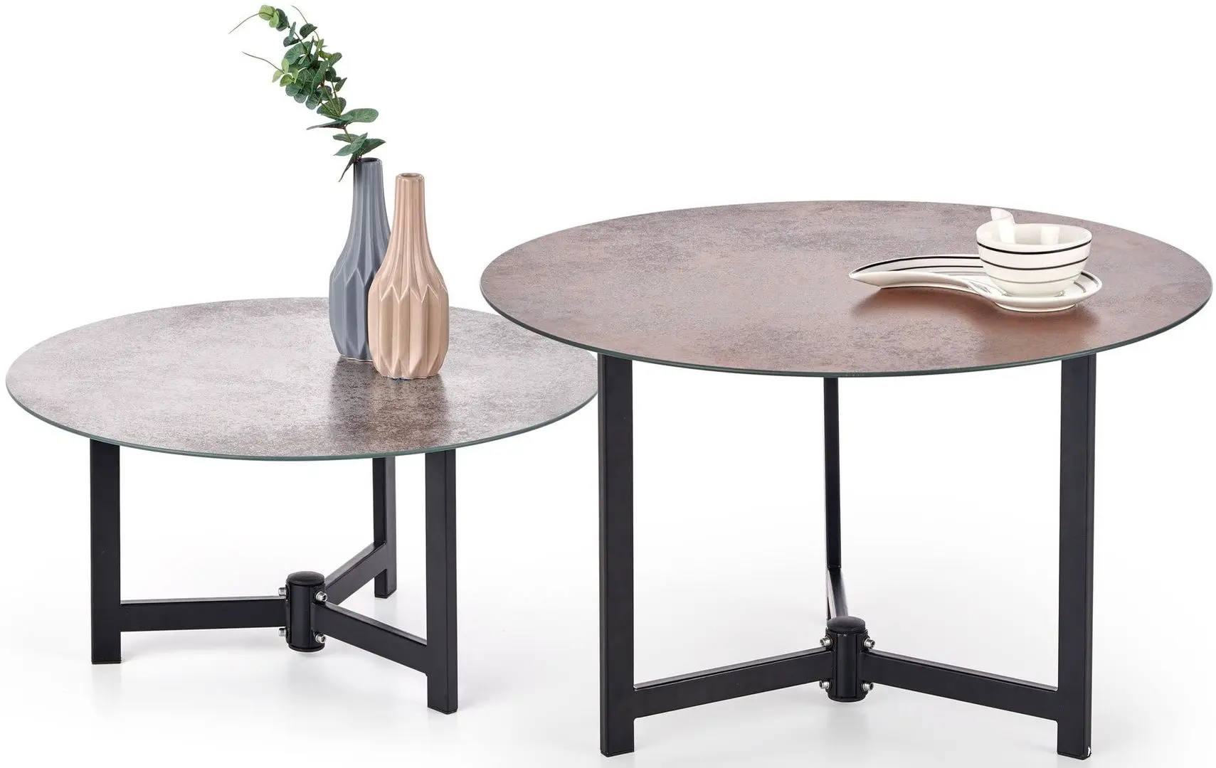 Set mese pentru reviste Halmar Twins (Graphite/Brown/Black) - 2