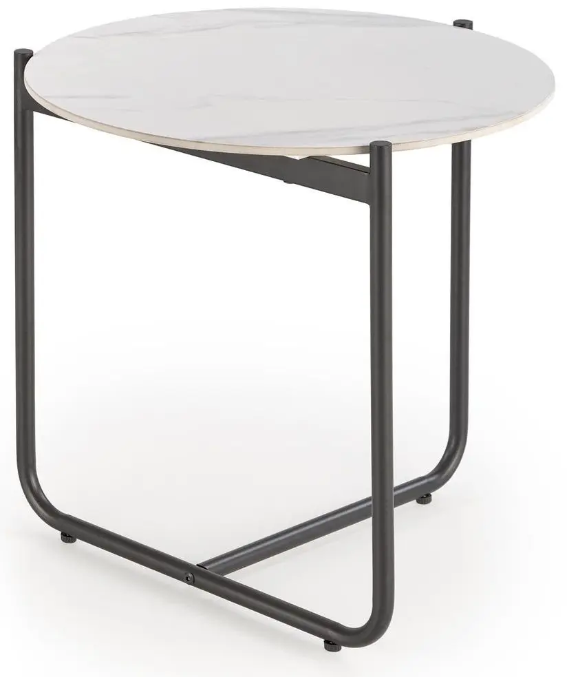 Masa pentru reviste Halmar Acuna S (White Marble/Black)