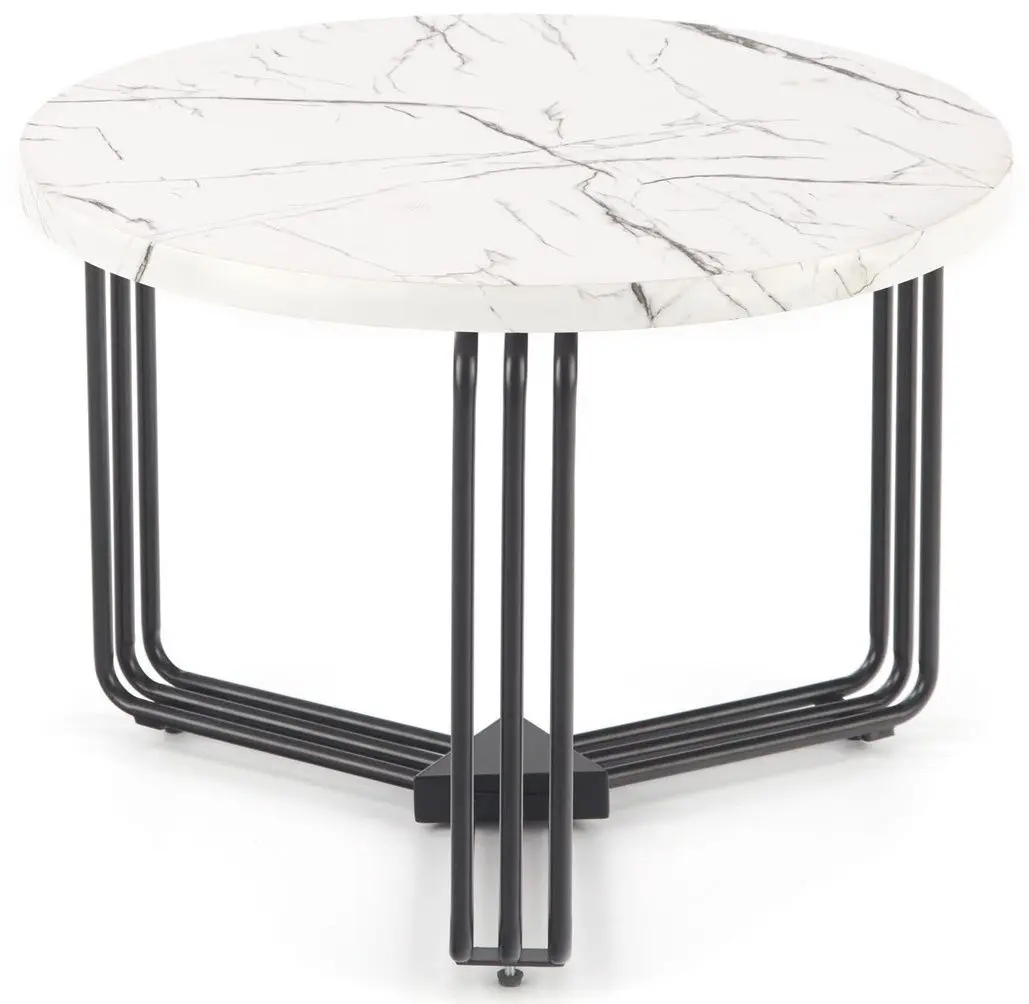 Masa pentru reviste Halmar Antica M (White Marble/Black)