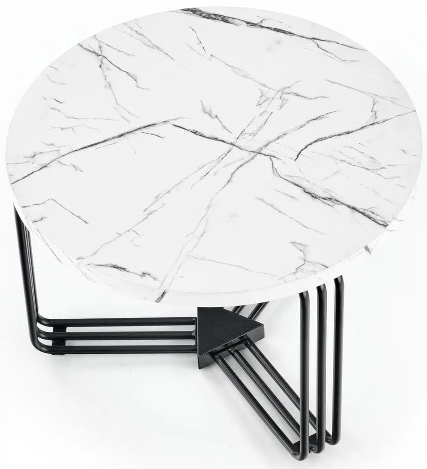 Masa pentru reviste Halmar Antica M (White Marble/Black)