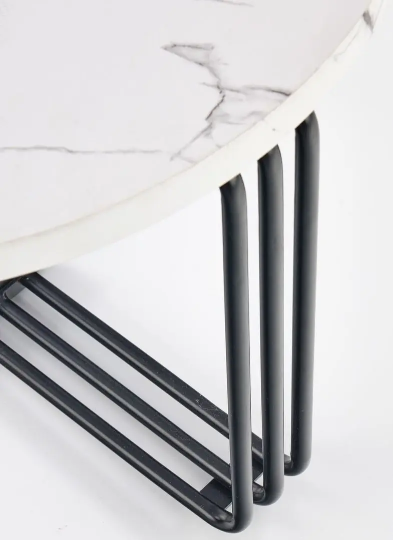 Masa pentru reviste Halmar Antica M (White Marble/Black)