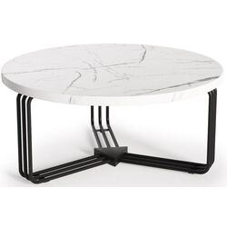 Masa pentru reviste Halmar Antica (White Marble/Black) Thumb