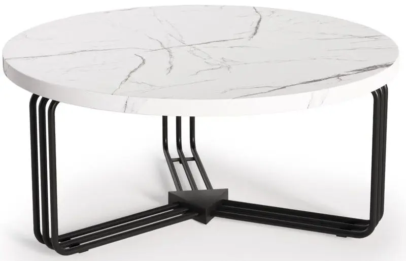 Masa pentru reviste Halmar Antica (White Marble/Black)