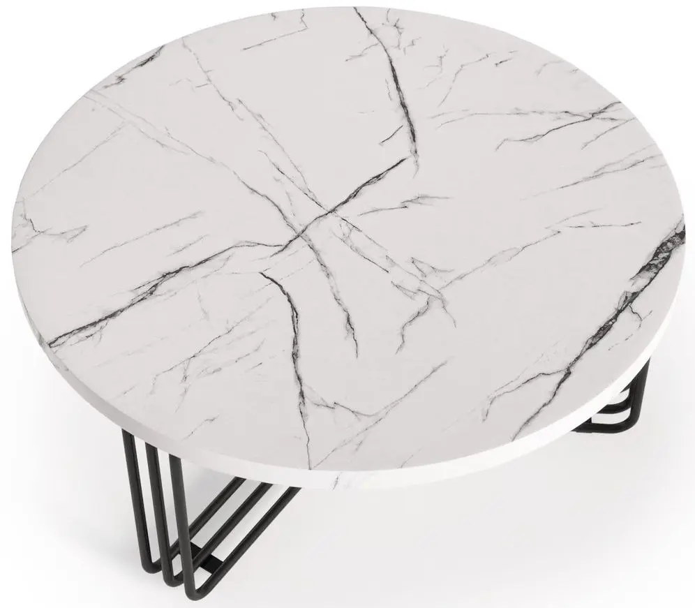 Masa pentru reviste Halmar Antica (White Marble/Black)