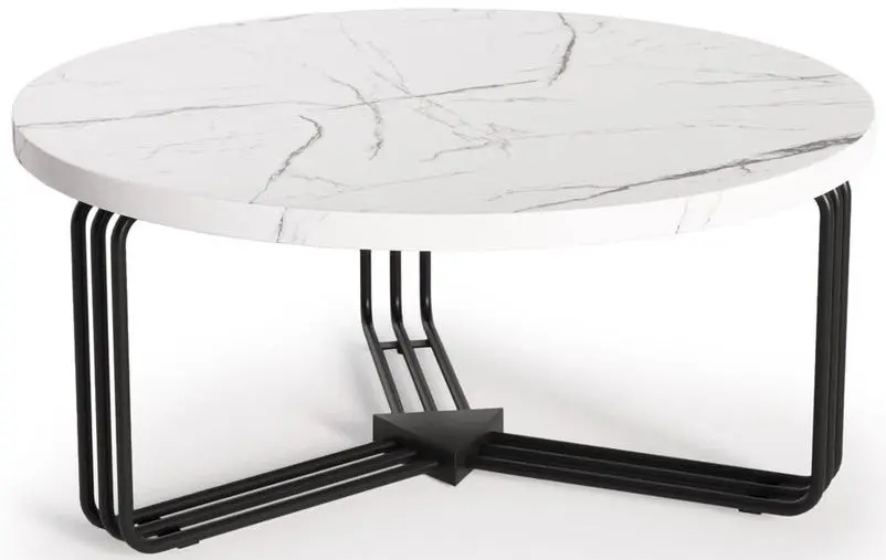 Masa pentru reviste Halmar Antica (White Marble/Black)