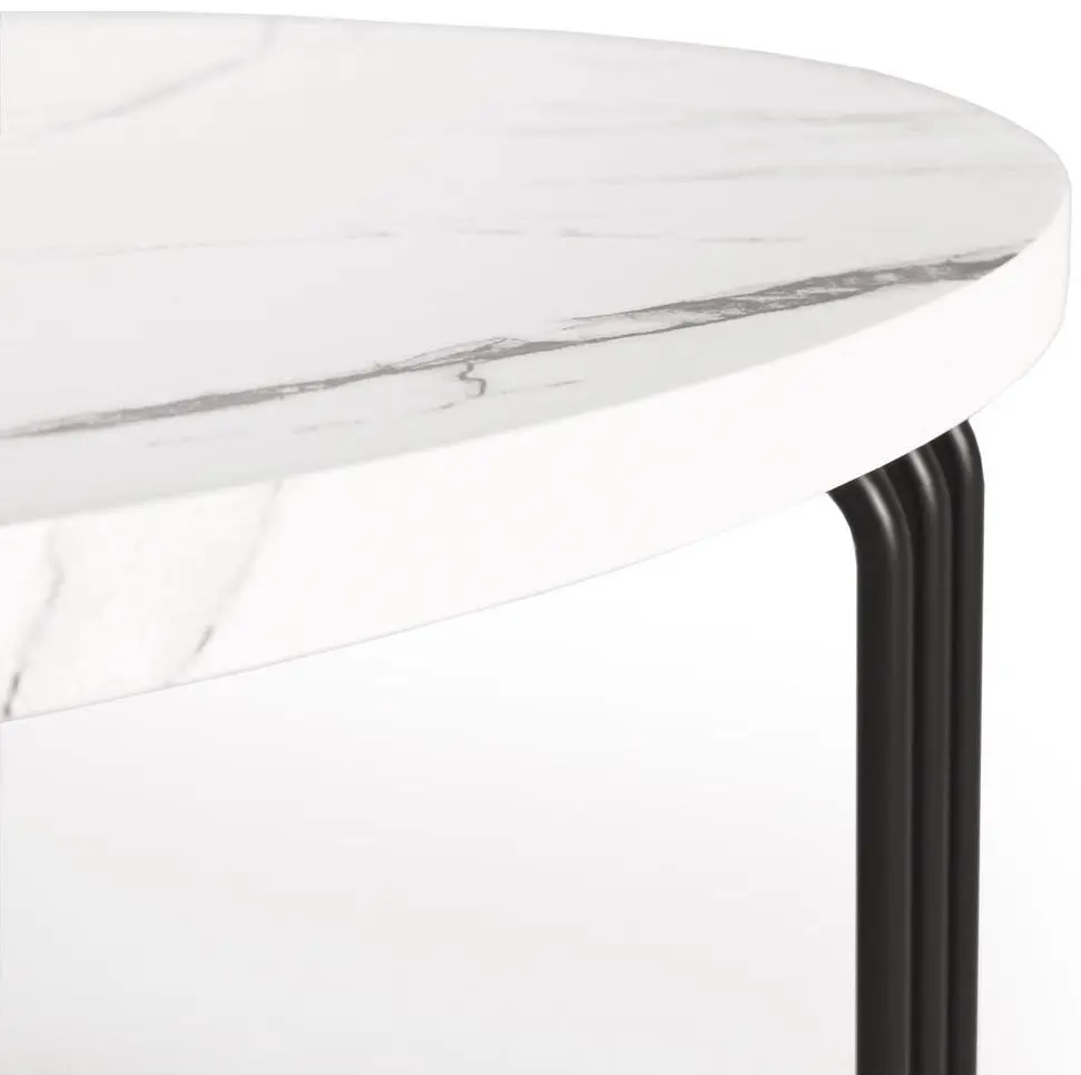 Masa pentru reviste Halmar Antica (White Marble/Black)